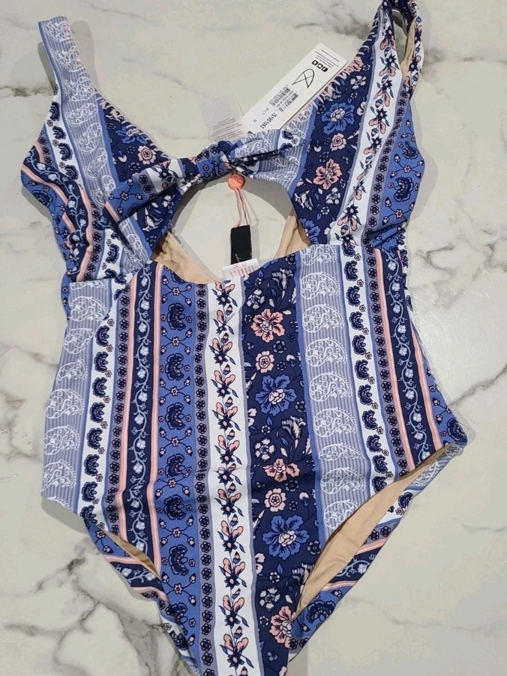 New Minkpink Bounty Tie Floral One Piece Swimsuit Size Medium